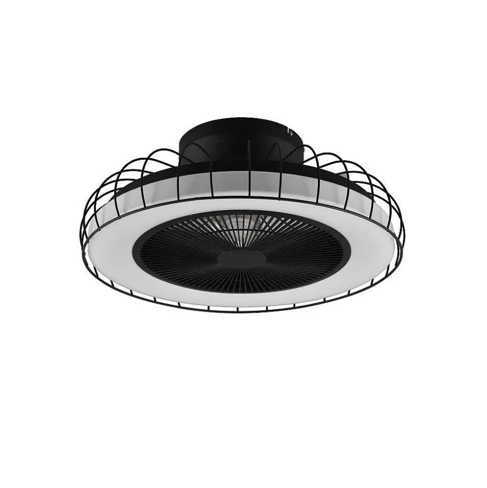 Ventilateur De Plafond Reality Sandfjord Led Noir, 1 Lumiere, Telecommandes