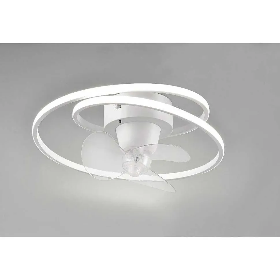 Ventilateur De Plafond Reality Umea Led Blanc, 1 Lumiere, Telecommandes