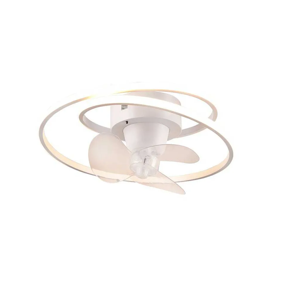 Ventilateur De Plafond Reality Umea Led Blanc, 1 Lumiere, Telecommandes
