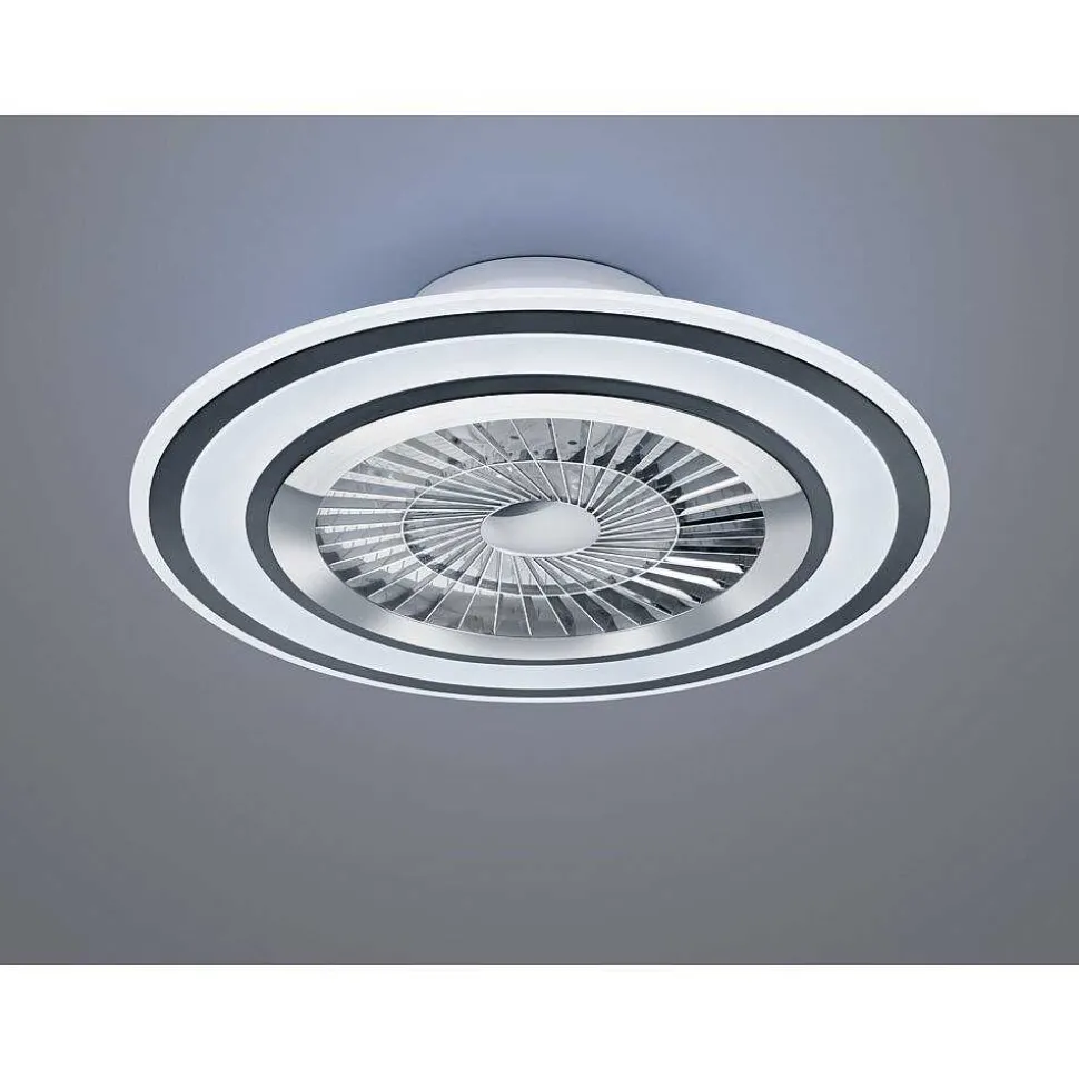 Ventilateur De Plafond Reality Flaga Led Noir, 1 Lumiere, Telecommandes