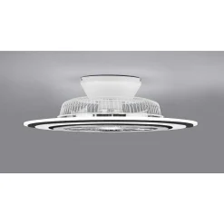 Ventilateur De Plafond Reality Flaga Led Noir, 1 Lumiere, Telecommandes