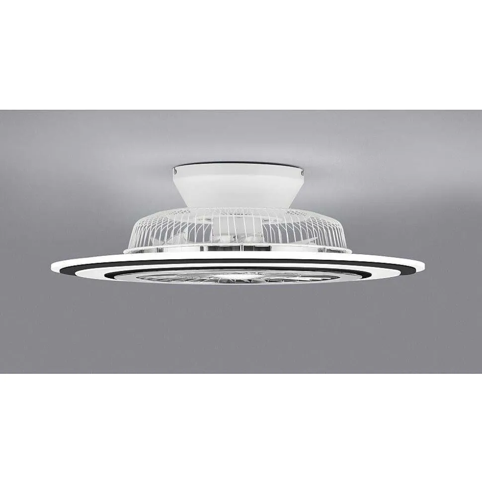 Ventilateur De Plafond Reality Flaga Led Noir, 1 Lumiere, Telecommandes