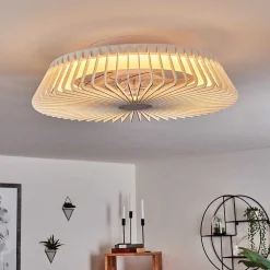 Ventilateur De Plafond Rivarotta Led Blanc, 1 Lumiere, Telecommandes