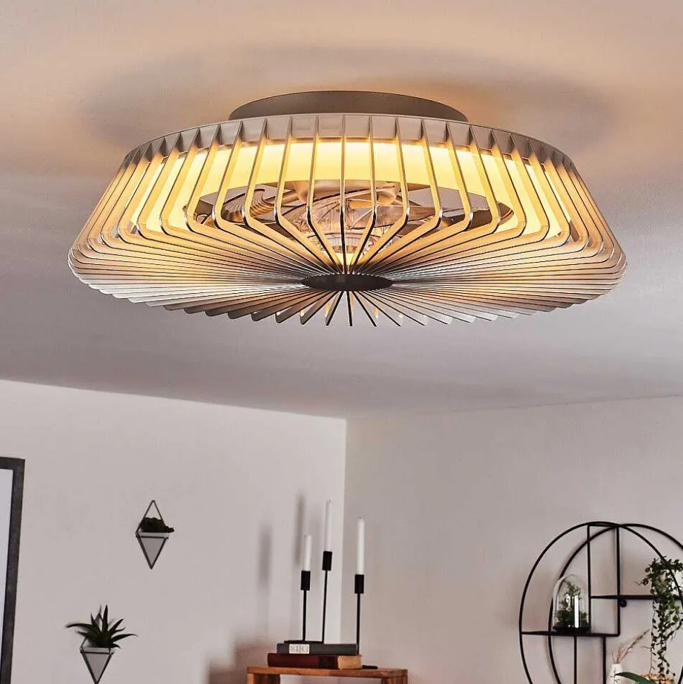 Ventilateur De Plafond Rivarotta Led Blanc, 1 Lumiere, Telecommandes