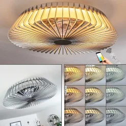 Ventilateur De Plafond Rivarotta Led Blanc, 1 Lumiere, Telecommandes