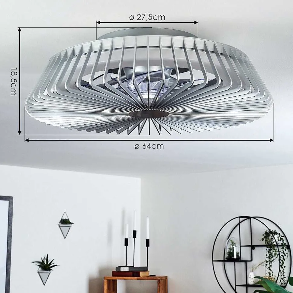 Ventilateur De Plafond Rivarotta Led Blanc, 1 Lumiere, Telecommandes