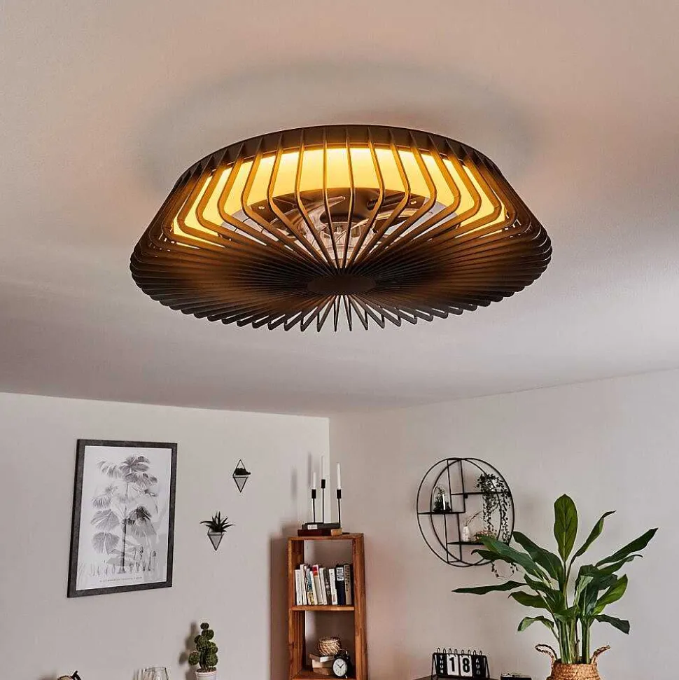 Ventilateur De Plafond Rivarotta Led Blanc, 1 Lumiere, Telecommandes