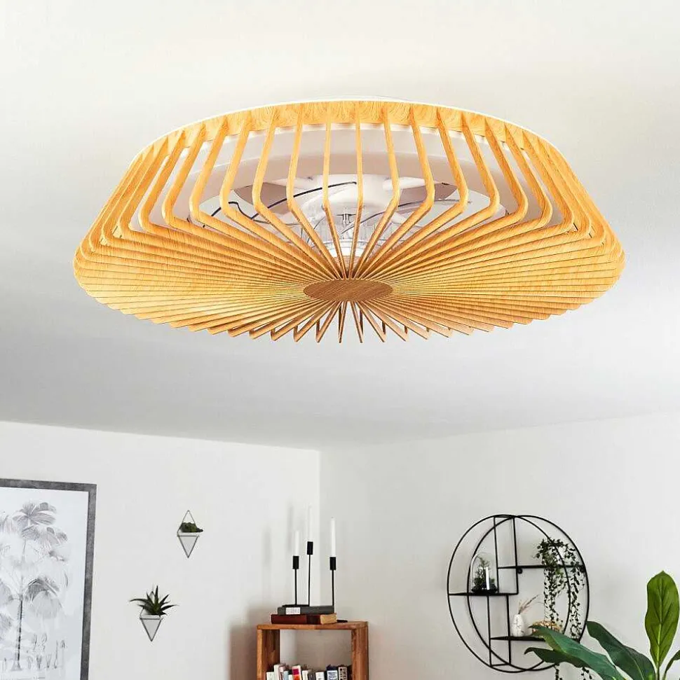 Ventilateur De Plafond Rivarotta Led Blanc, 1 Lumiere, Telecommandes