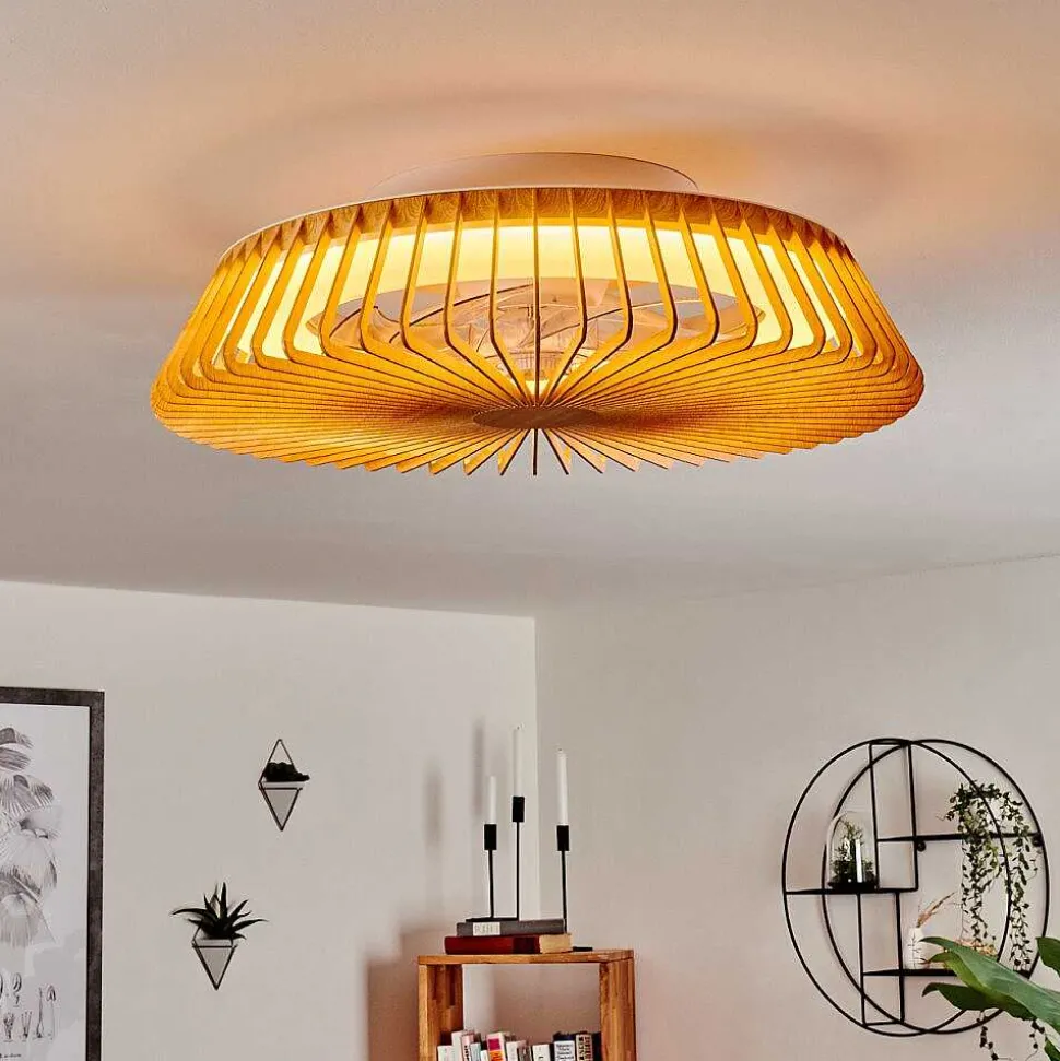 Ventilateur De Plafond Rivarotta Led Blanc, 1 Lumiere, Telecommandes