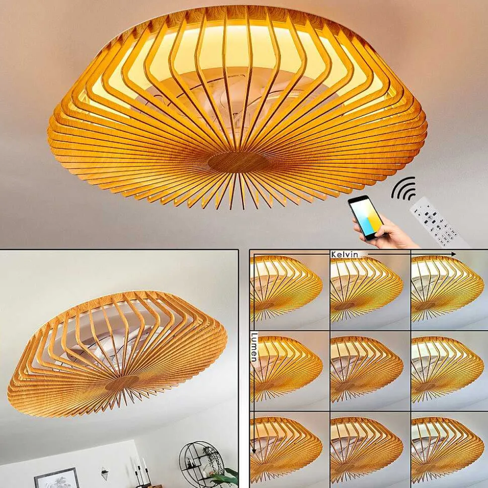 Ventilateur De Plafond Rivarotta Led Blanc, 1 Lumiere, Telecommandes