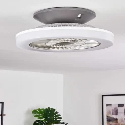 Ventilateur De Plafond Somalia Led Argente, Transparent, 1 Lumiere