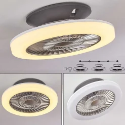 Ventilateur De Plafond Somalia Led Argente, Transparent, 1 Lumiere