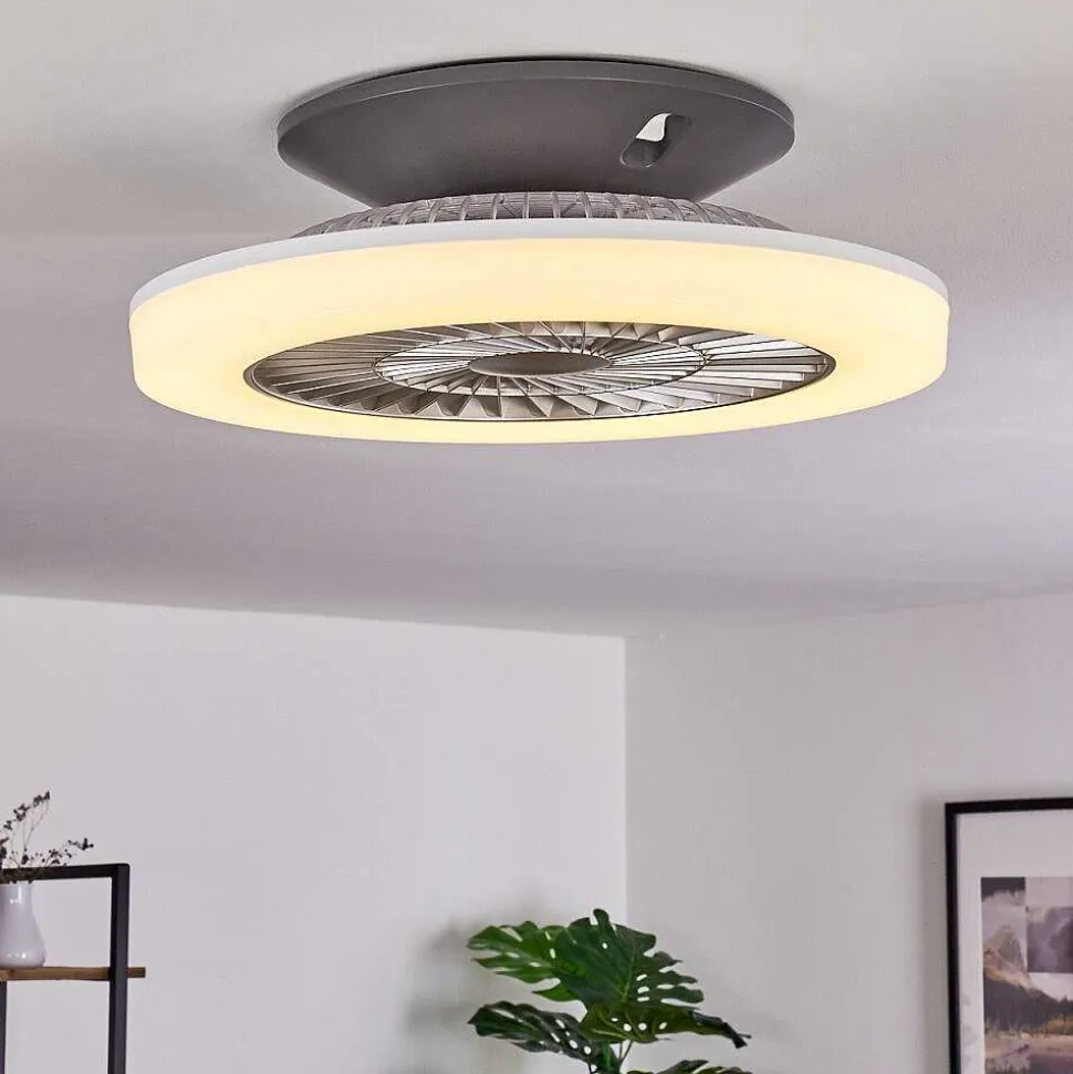 Ventilateur De Plafond Somalia Led Argente, Transparent, 1 Lumiere