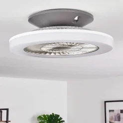 Ventilateur De Plafond Somalia Led Argente, Transparent, 1 Lumiere