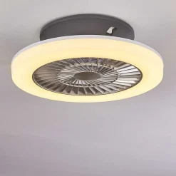 Ventilateur De Plafond Somalia Led Argente, Transparent, 1 Lumiere