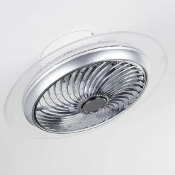 Ventilateur De Plafond Tamworth Led Argente, Transparent, 1 Lumiere, Telecommandes