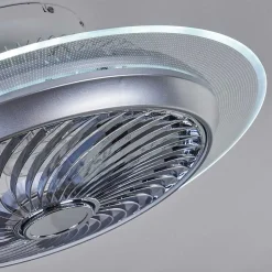 Ventilateur De Plafond Tamworth Led Argente, Transparent, 1 Lumiere, Telecommandes