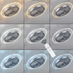 Ventilateur De Plafond Tamworth Led Argente, Transparent, 1 Lumiere, Telecommandes