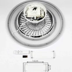 Ventilateur De Plafond Terradura Led Chrome, Noir, Blanc, 1 Lumiere, Telecommandes