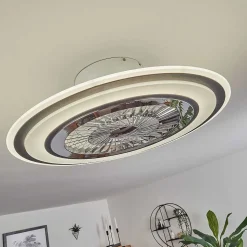 Ventilateur De Plafond Terradura Led Chrome, Noir, Blanc, 1 Lumiere, Telecommandes