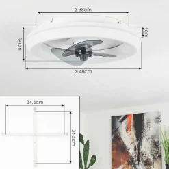 Ventilateur De Plafond Tirkkala Led Blanc, 1 Lumiere