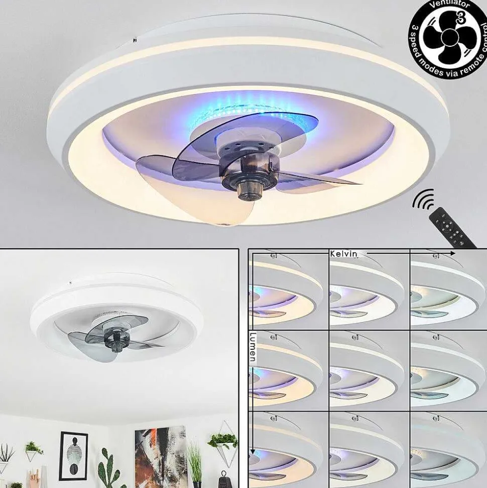 Ventilateur De Plafond Tirkkala Led Blanc, 1 Lumiere