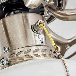 Ventilateur De Plafond Trillo Gris, Nickel Mat, Blanc, 1 Lumiere