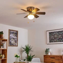 Ventilateur De Plafond Trillo Nickel Mat, 1 Lumiere