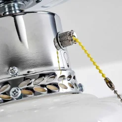 Ventilateur De Plafond Valletta Chrome, Noir, Blanc, 1 Lumiere