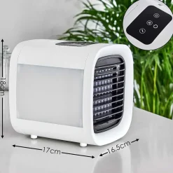 Ventilateur De Table Chania Led Noir, Blanc, 1 Lumiere, Changeur De Couleurs