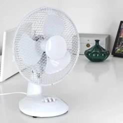 Ventilateur De Table Sopot Chrome, Blanc