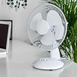 Ventilateur De Table Sopot Chrome, Blanc