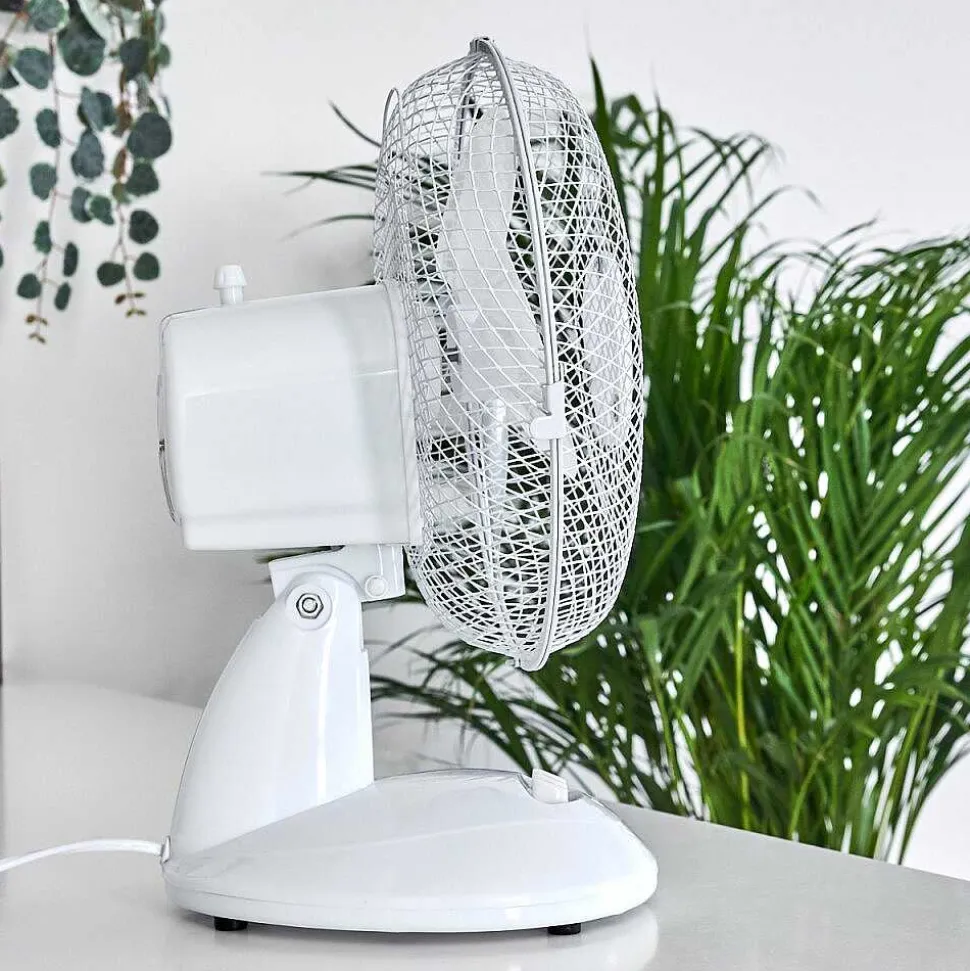 Ventilateur De Table Sopot Chrome, Blanc