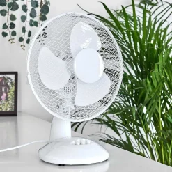Ventilateur De Table Sopot Chrome, Blanc