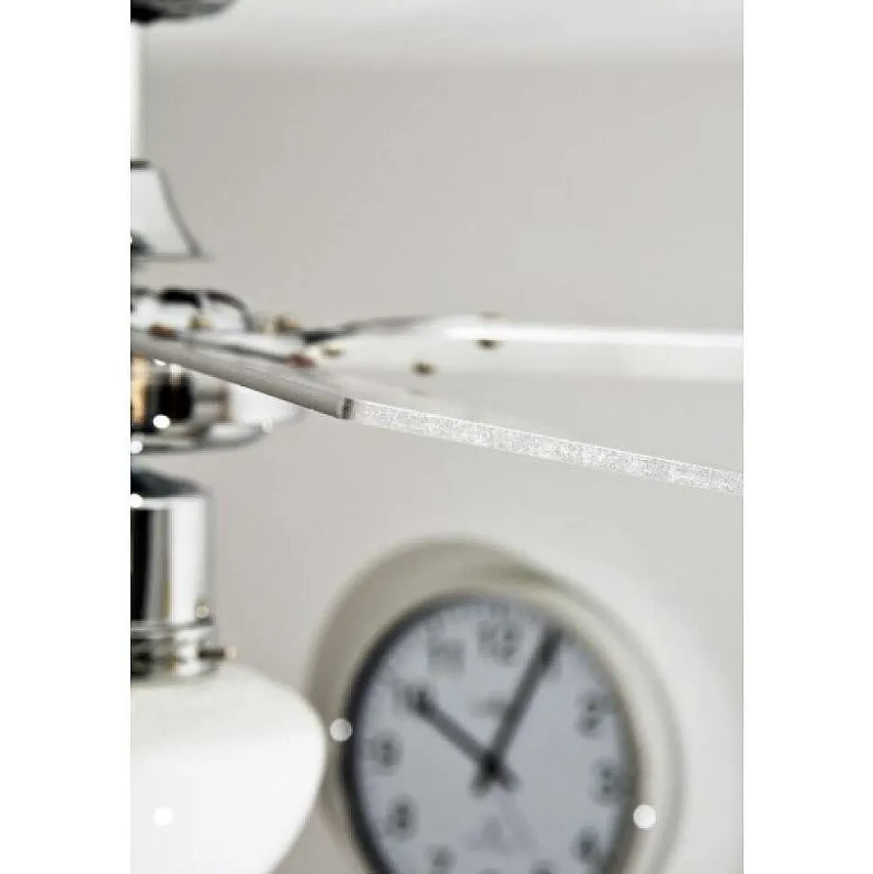 Ventilateur Globo Champion Chrome, Acier Inoxydable, Blanc, 1 Lumiere