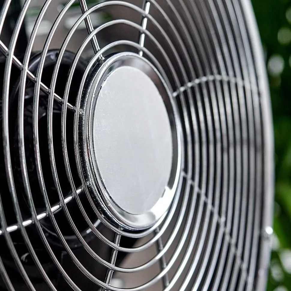 Ventilateur Magaluf Chrome, Bois Clair