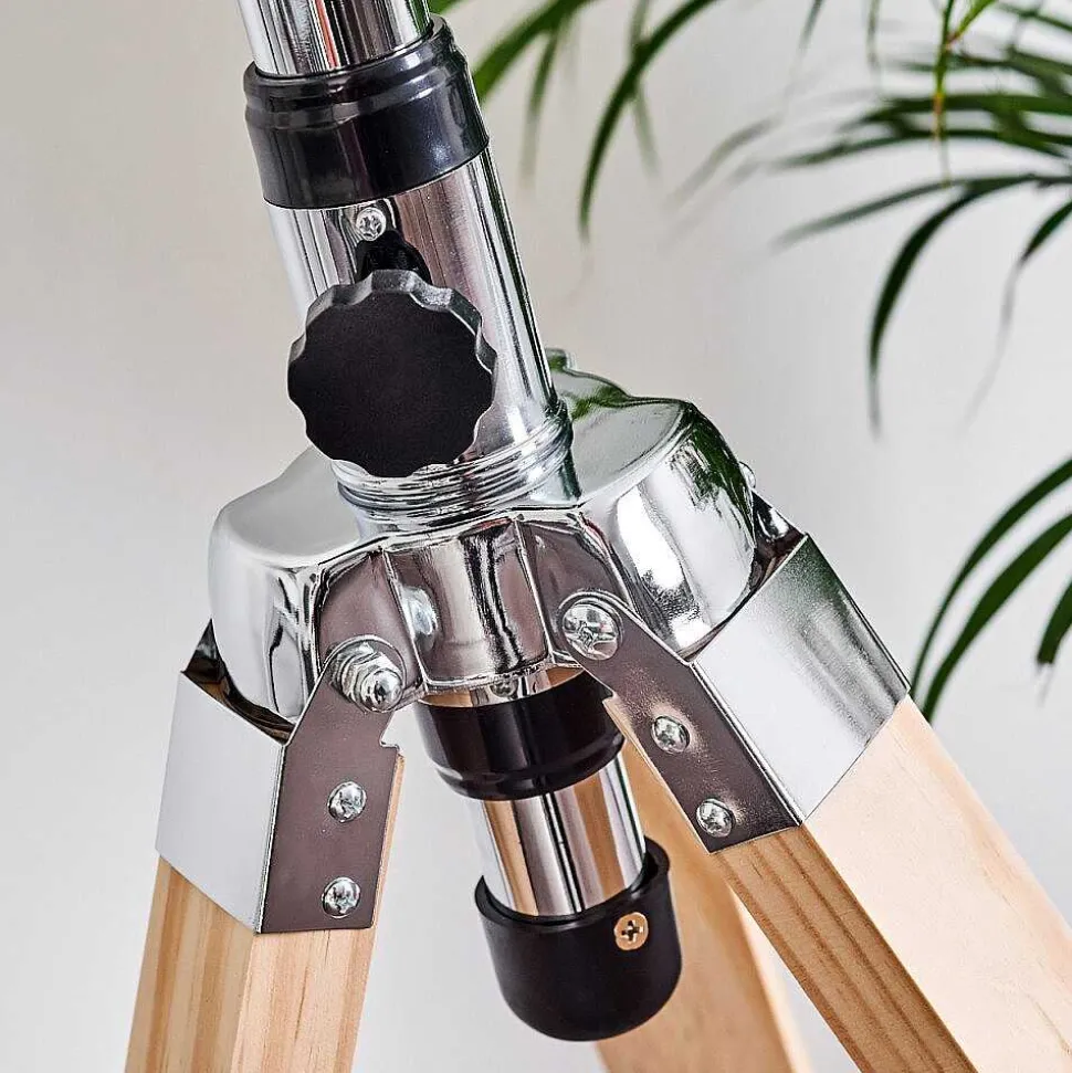 Ventilateur Magaluf Chrome, Bois Clair