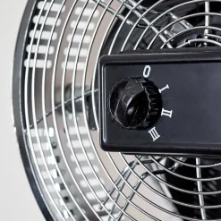 Ventilateur Magaluf Chrome, Bois Clair