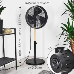 Ventilateur Markham Bois Clair, Noir