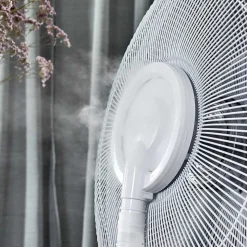 Ventilateur Rethymno Chrome, Argente, Blanc