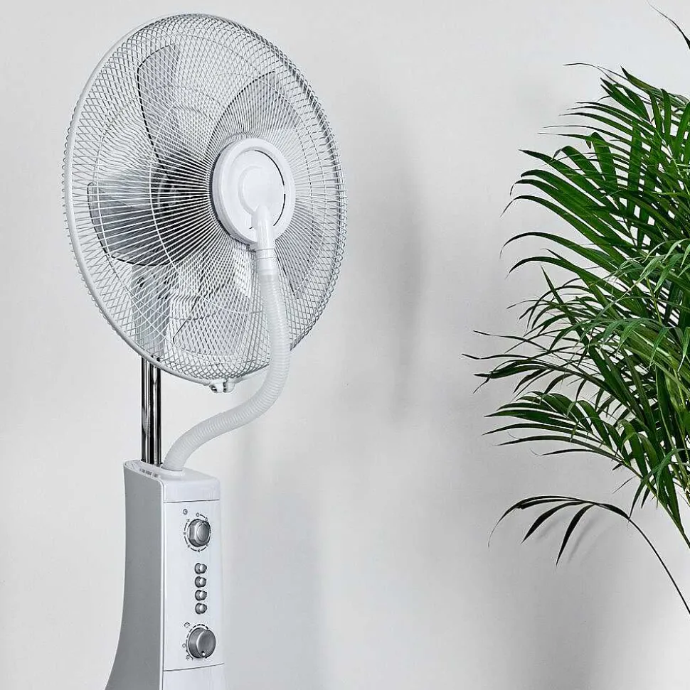 Ventilateur Rethymno Chrome, Argente, Blanc