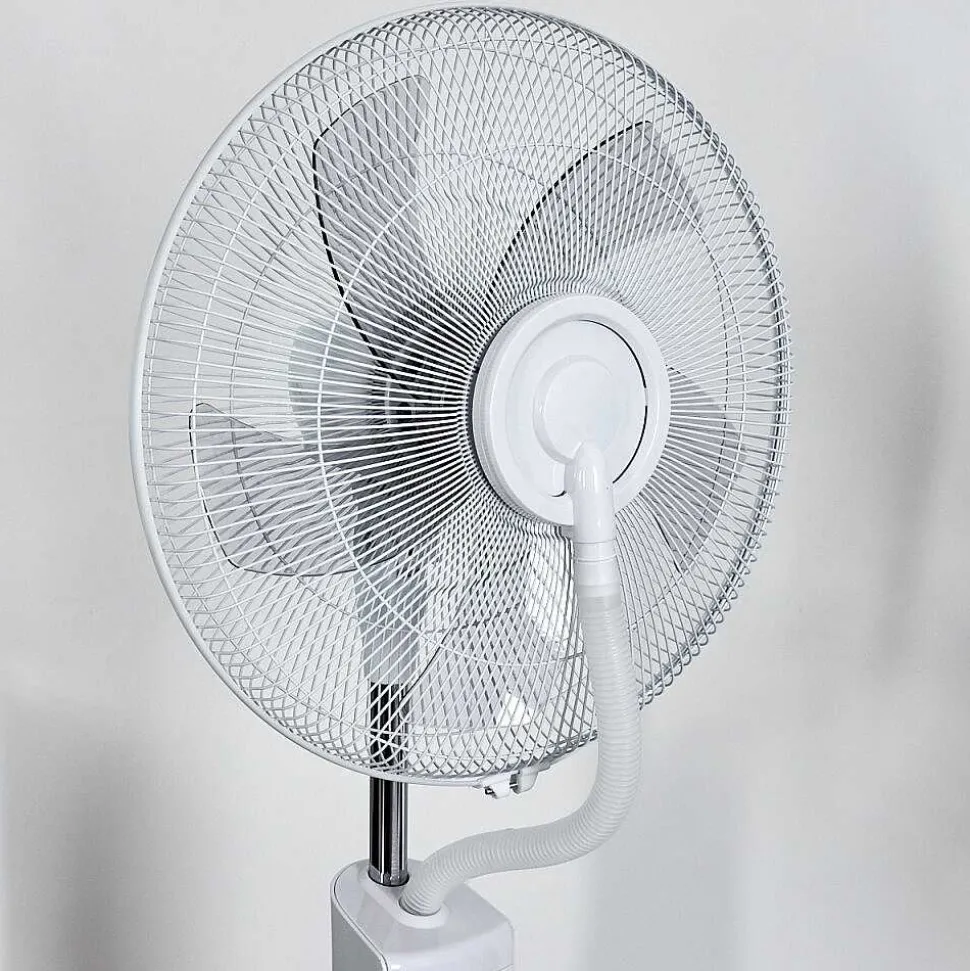 Ventilateur Rethymno Chrome, Argente, Blanc