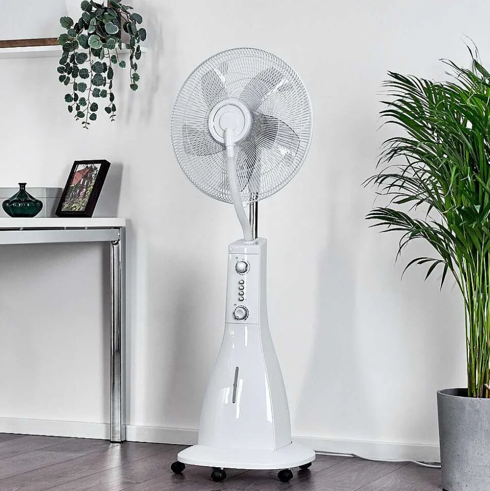 Ventilateur Rethymno Chrome, Argente, Blanc