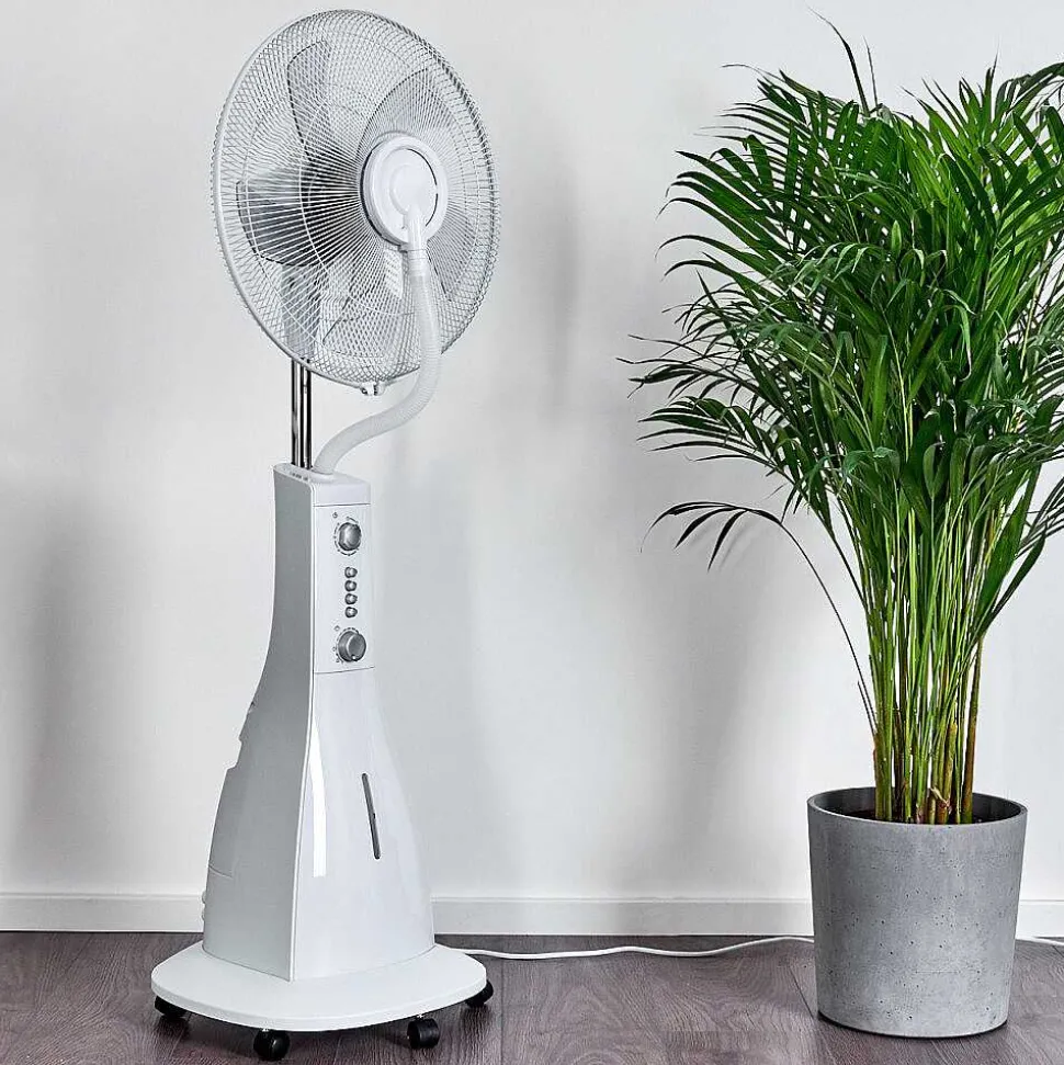 Ventilateur Rethymno Chrome, Argente, Blanc