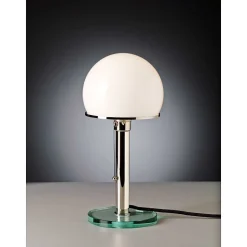 Wagenfeld 25 Tecnolumen Lampe A Poser Nickel Mat, Transparent, 1 Lumiere