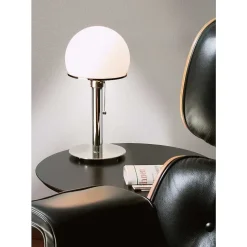 Wagenfeld 24 Tecnolumen Lampe A Poser Nickel Brillant, 1 Lumiere